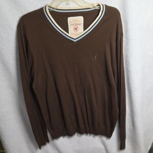 Red Camel Men's Chocolate V-Neck Sweater